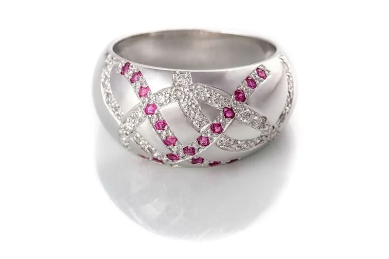 Au prsten rubín + brilianty